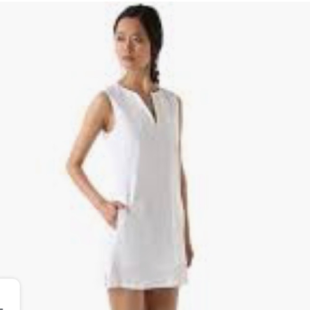 Theory White Shealth Shift Dress Linen Blend